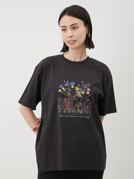 花卉圖案刺繡印花T恤 09WCT252146