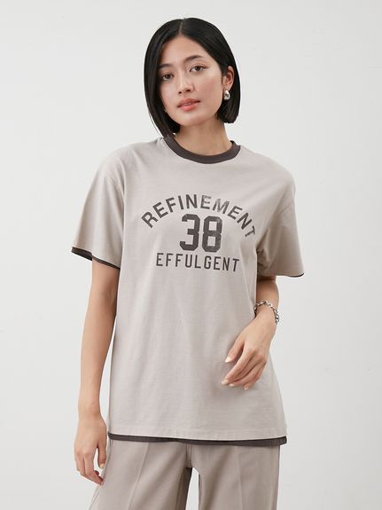 寬版印花羅紋T-Shirt 09WCT254035