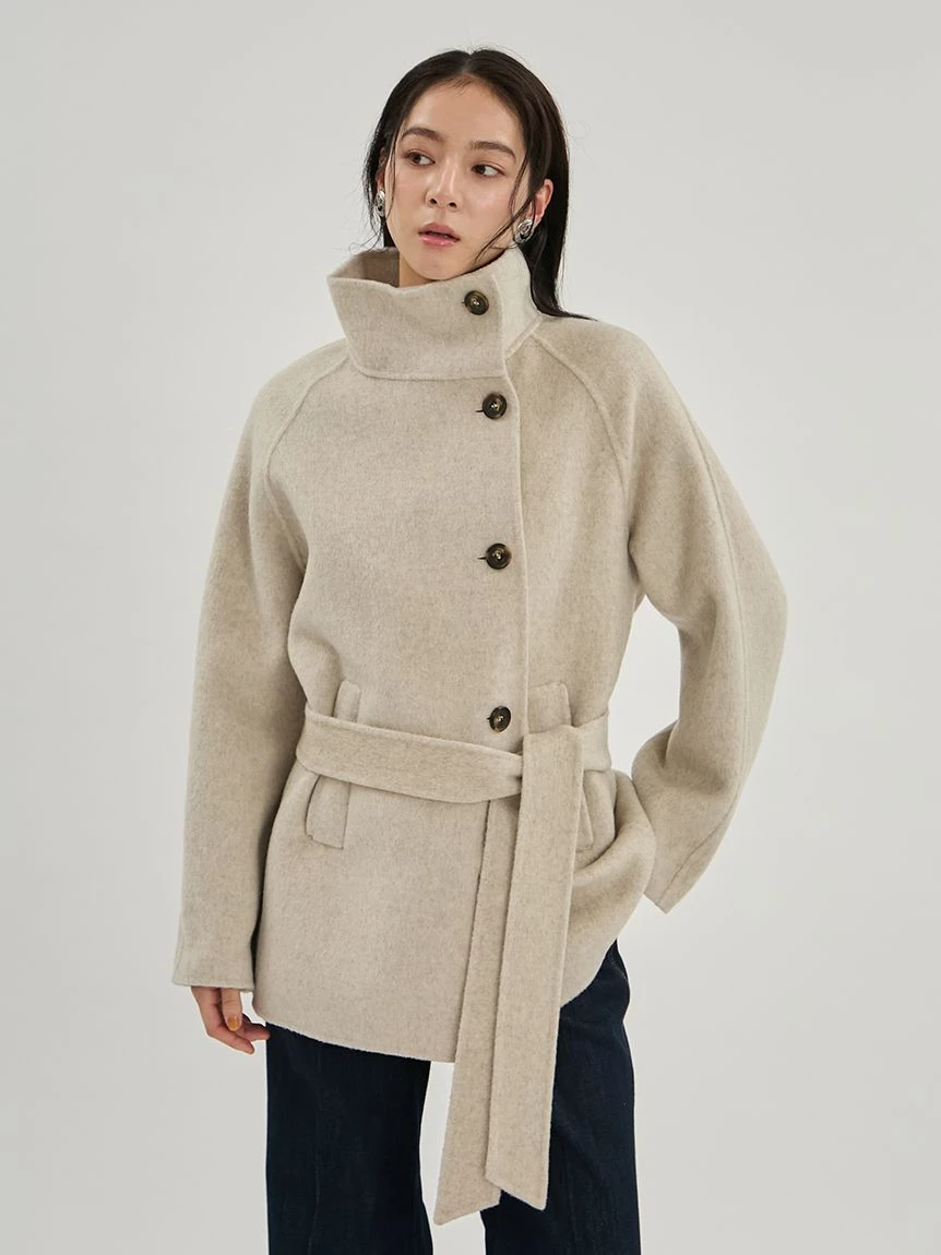 立領中短版雙面大衣 09WFC264152