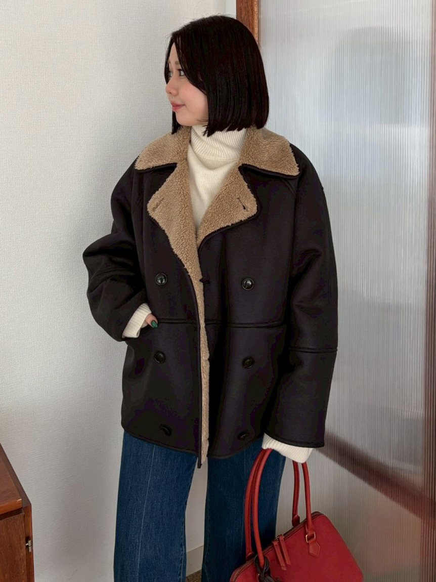 仿皮革羊羔毛外套 09WFJ255139