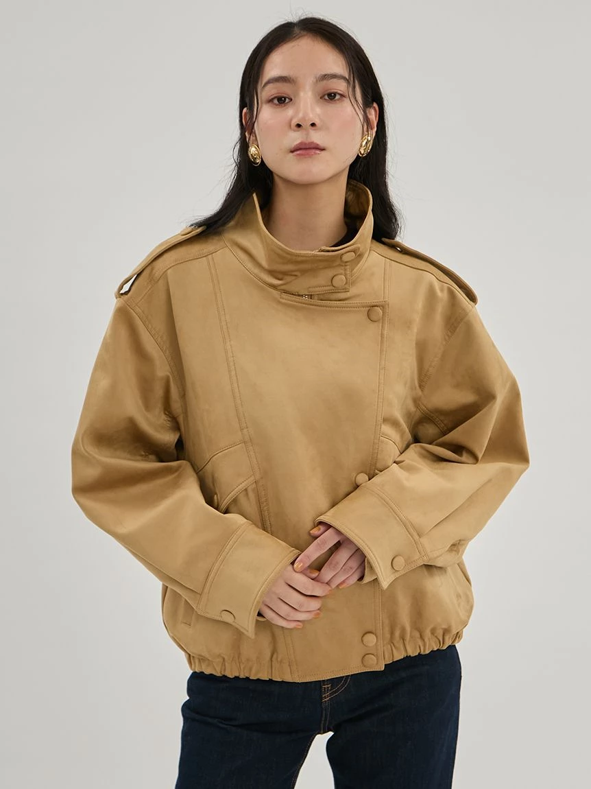 立領仿麂皮飛行外套 09WFJ264142