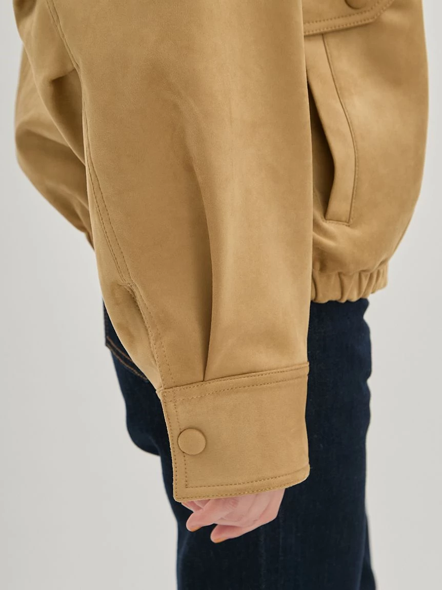 立領仿麂皮飛行外套 09WFJ264142