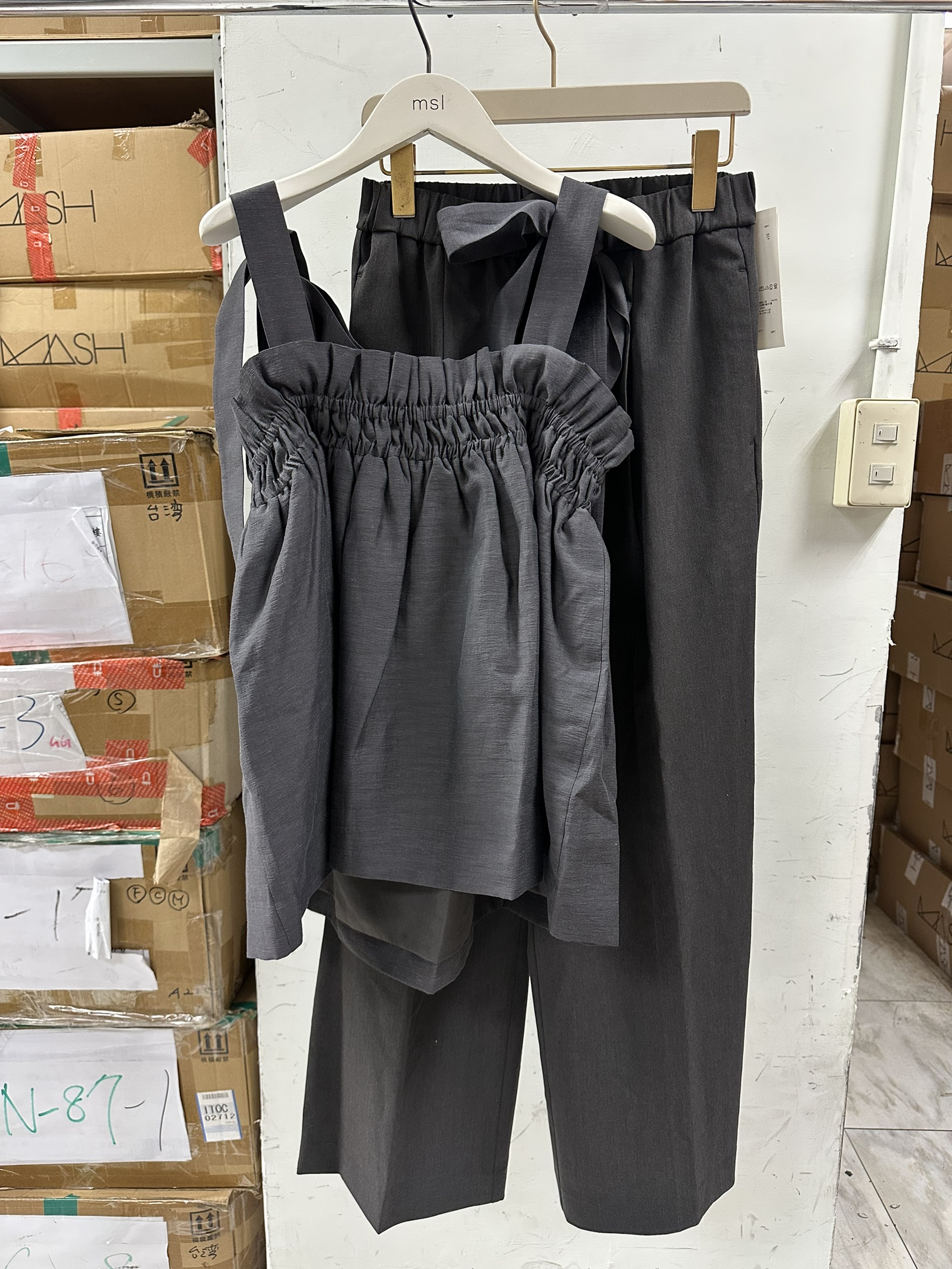 蝴蝶結綁帶背心&長褲 SET 09WFO255072