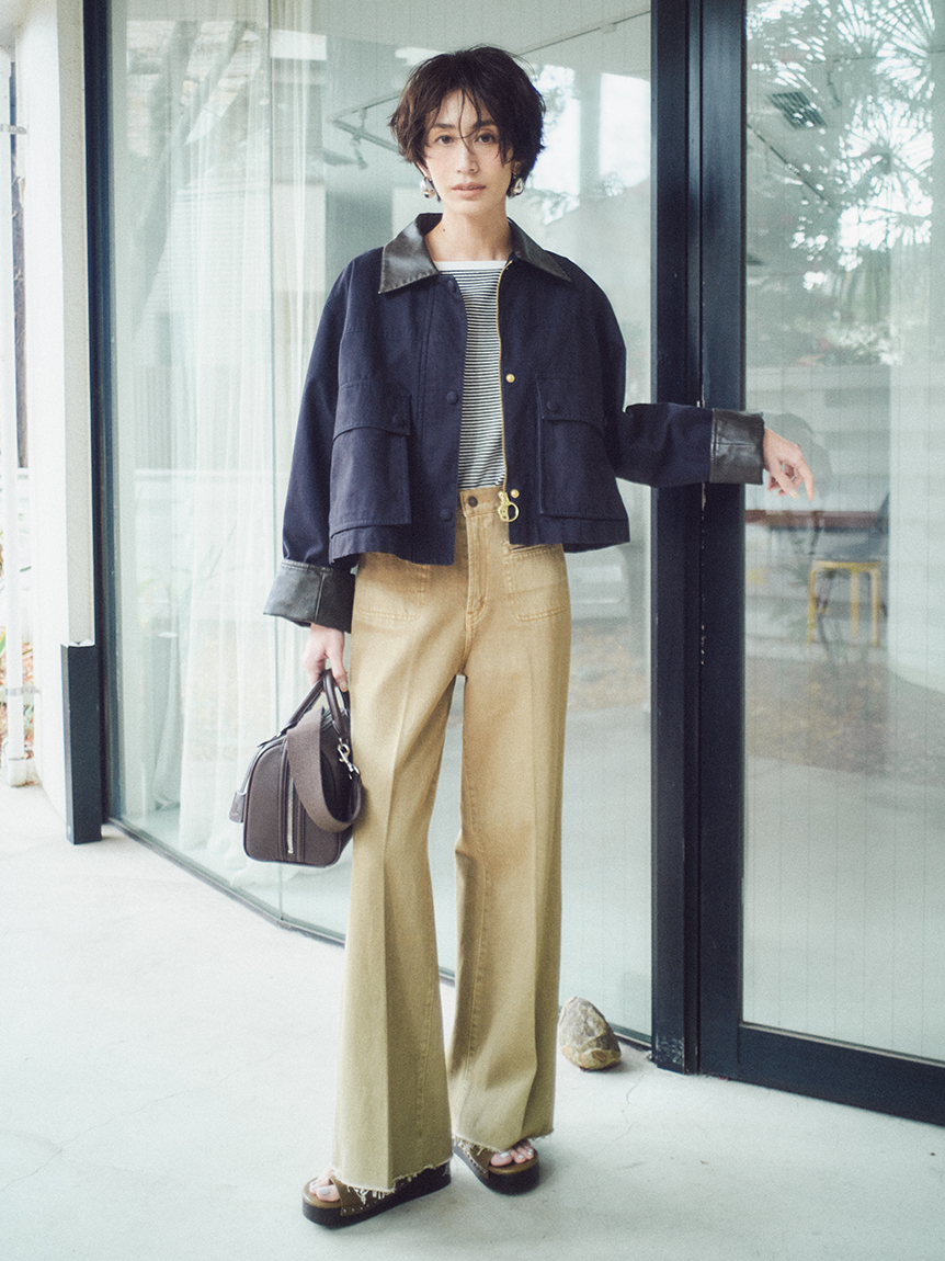 【MILA PANTS】滾邊口袋微喇叭牛仔褲 09WFP261001