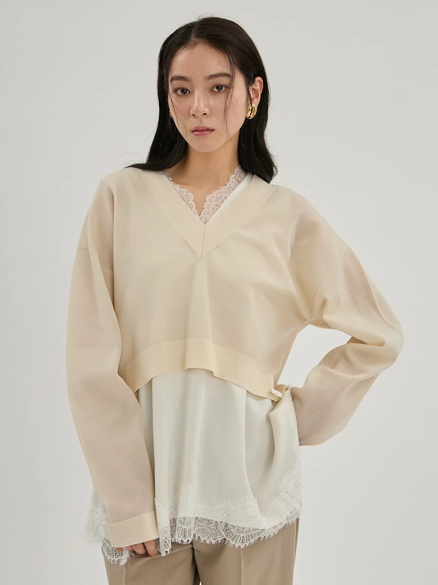 蕾絲滾邊上衣 09WFT264175