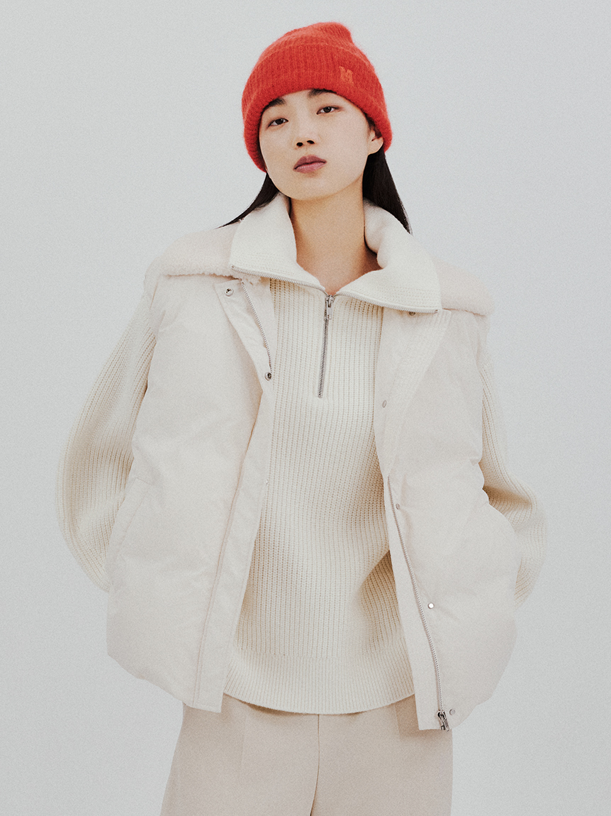 羊羔絨領環保材質羽絨背心 09WFV255138