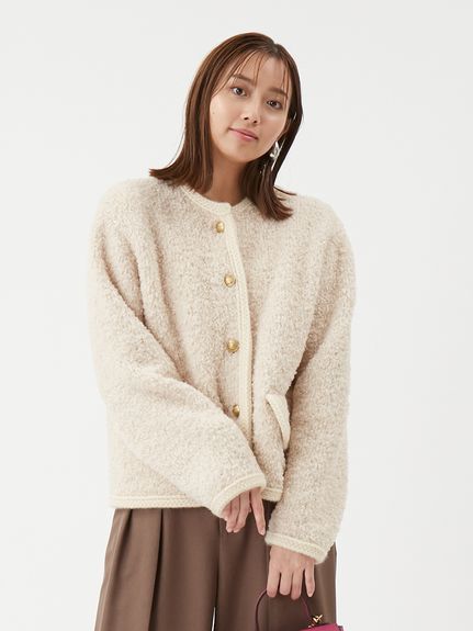 金釦泰迪絨針織外套 09WNJ255067