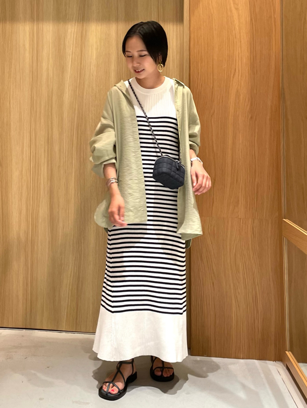 無袖羅紋針織傘襬連身裙