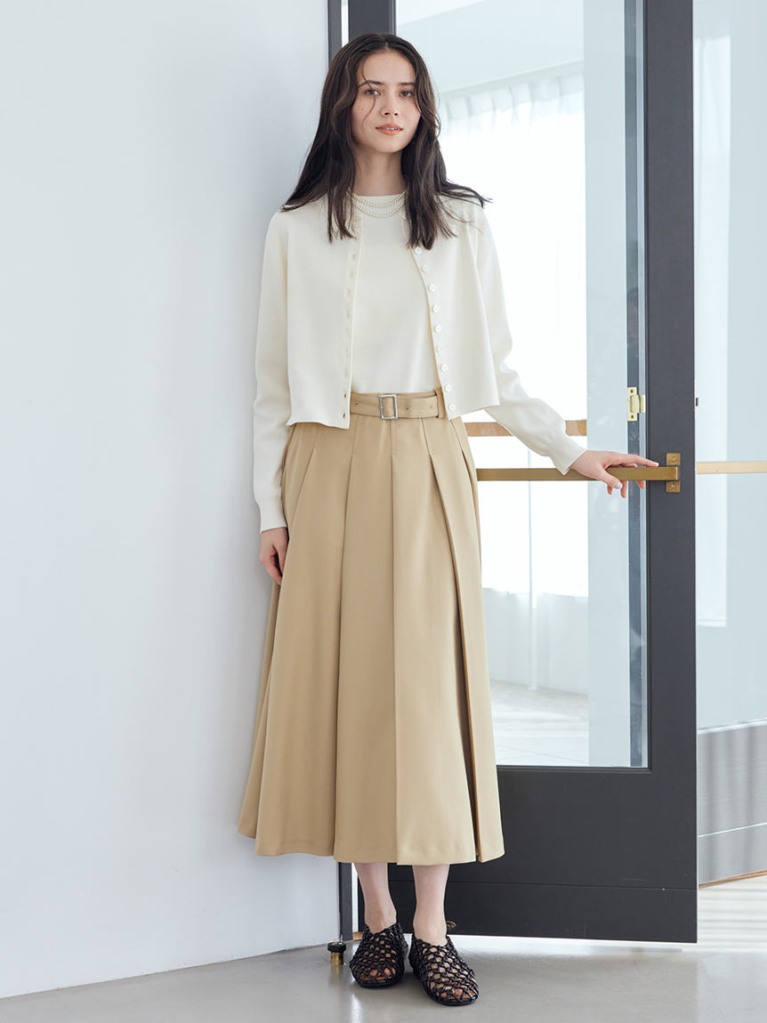 百褶裙拼接針織連身裙 09WNO261008