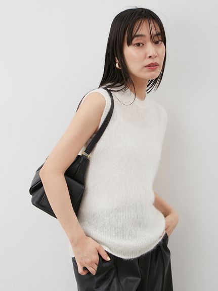 圓領無袖針織上衣 09WNT254061
