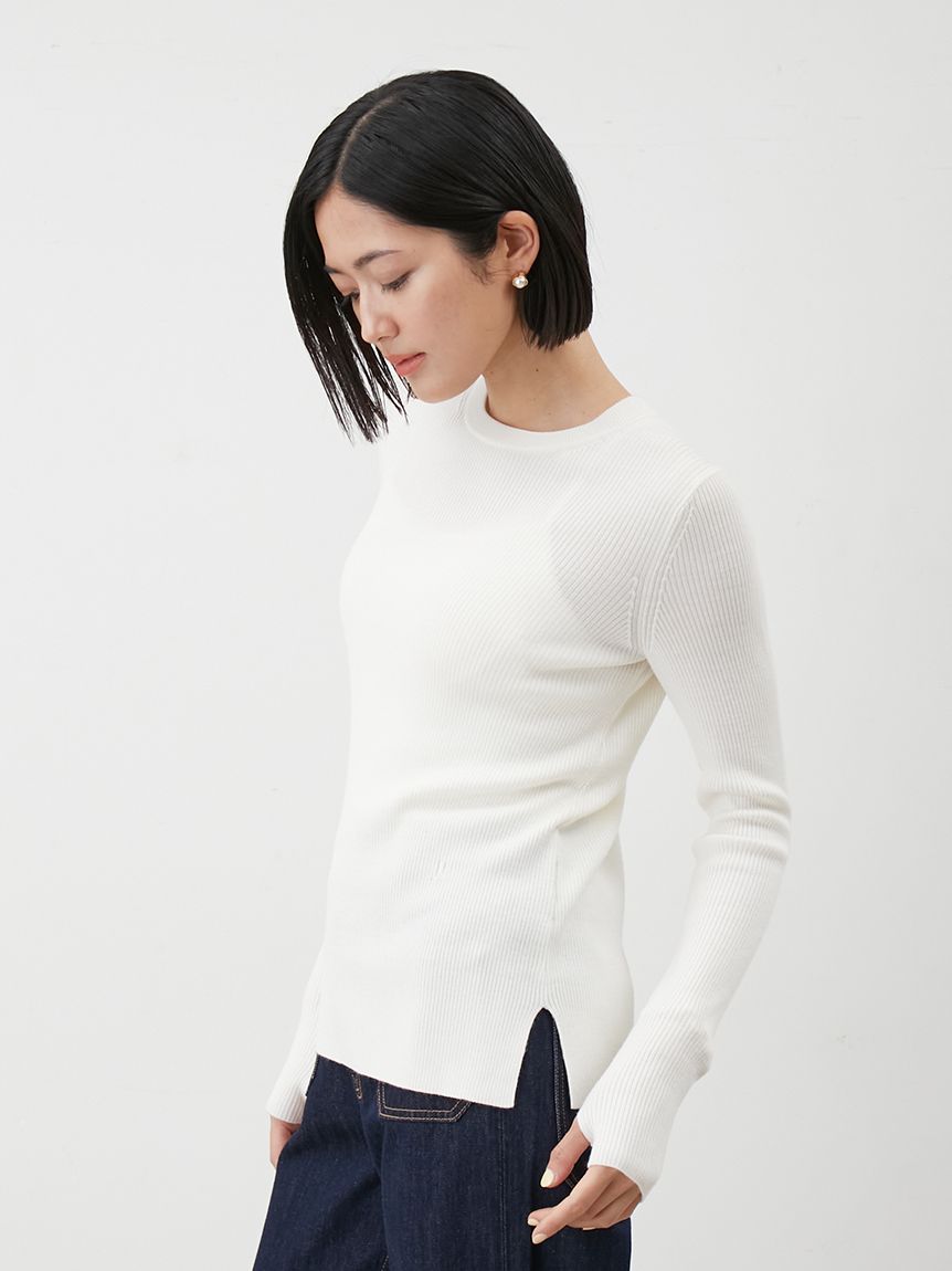 圓領羅紋針織上衣 09WNT254308