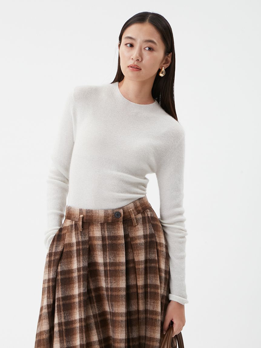 馬海毛混紡金蔥羅紋針織上衣 09WNT255063