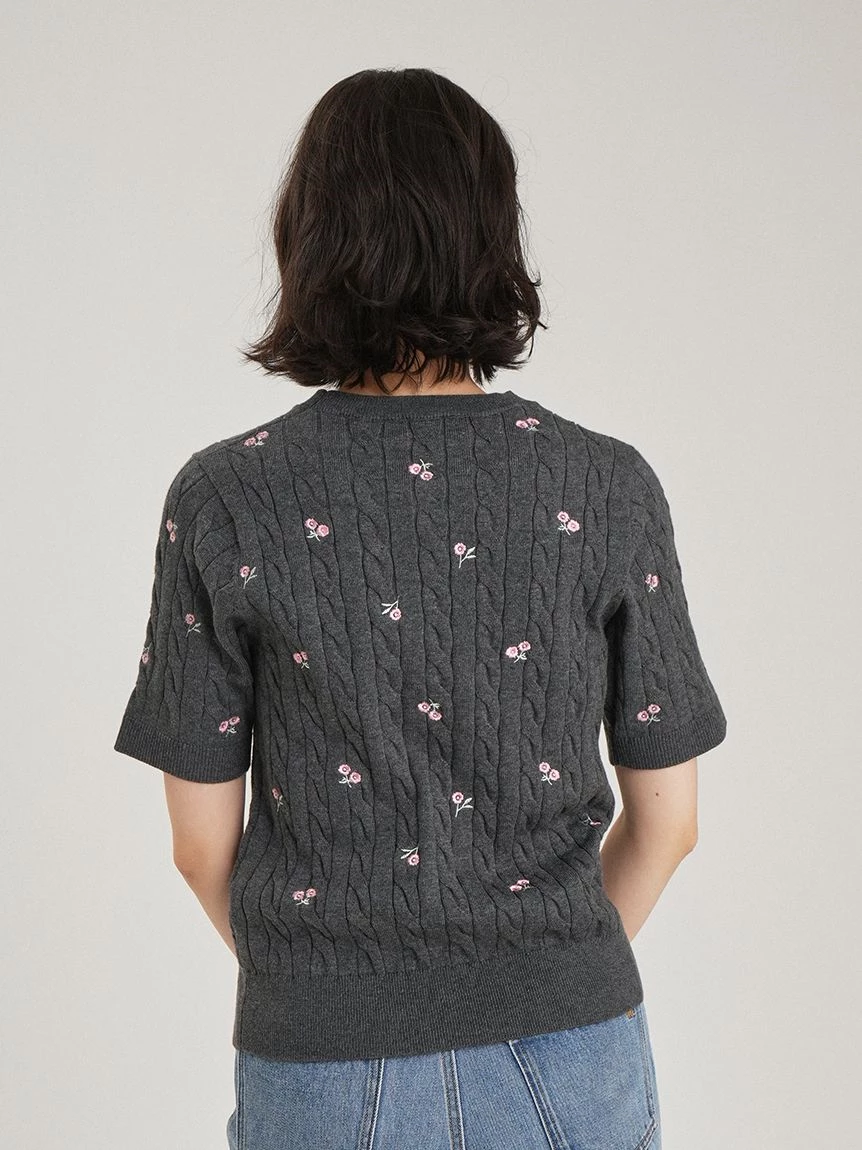 花朵刺繡針織上衣 09WNT264115