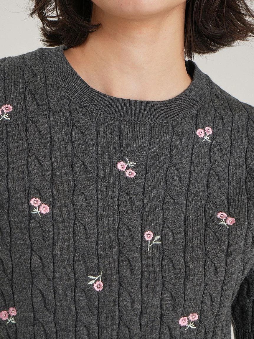 花朵刺繡針織上衣 09WNT264115