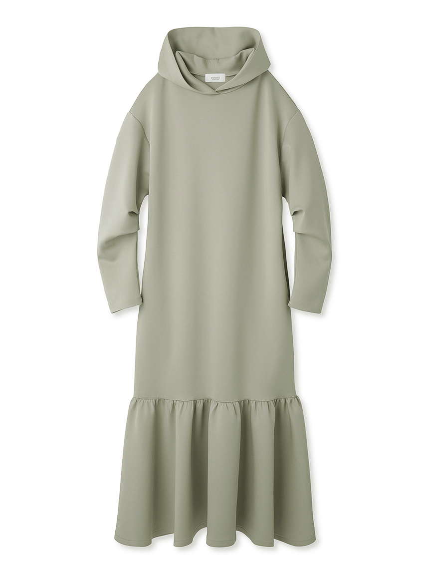 【emmi atelier】連帽傘擺長洋裝 13WCO234067-OLV