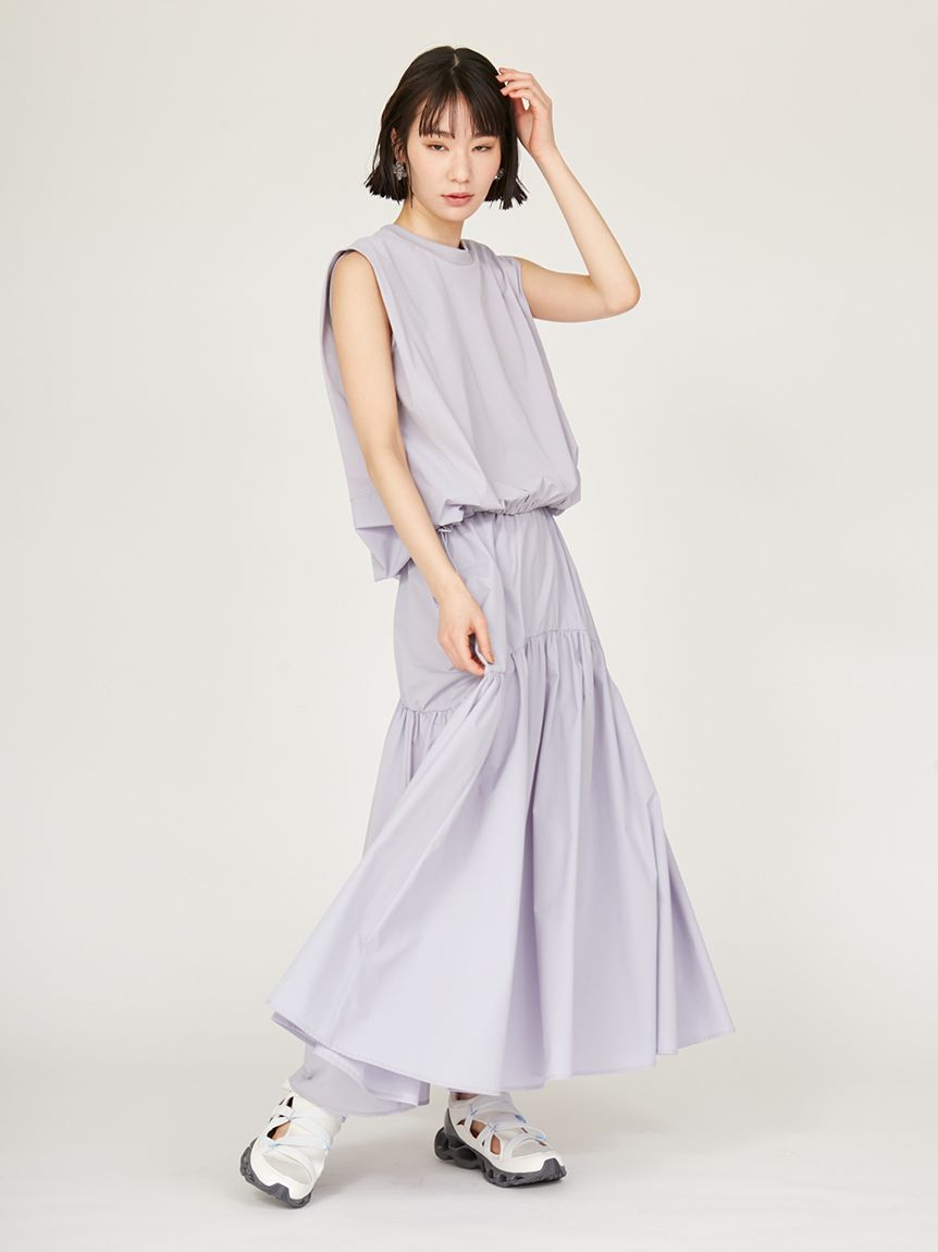 休閒感拼接設計兩件式連身裙 SET 13WCO254003