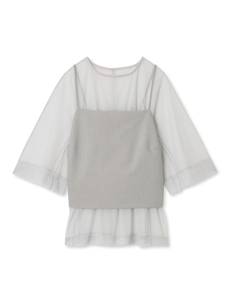 【emmi atelier】附吊帶背心透膚紗上衣 13WCT234049-GRY