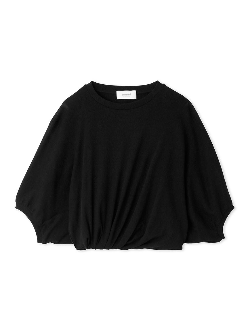 純棉紗質扭結上衣 13WCT242037-BLK