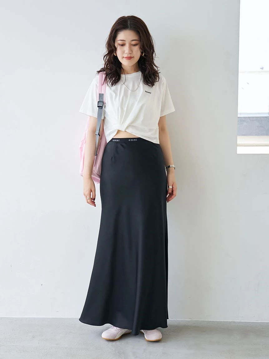 emmi標誌下襬打褶T-Shirt 13WCT264104
