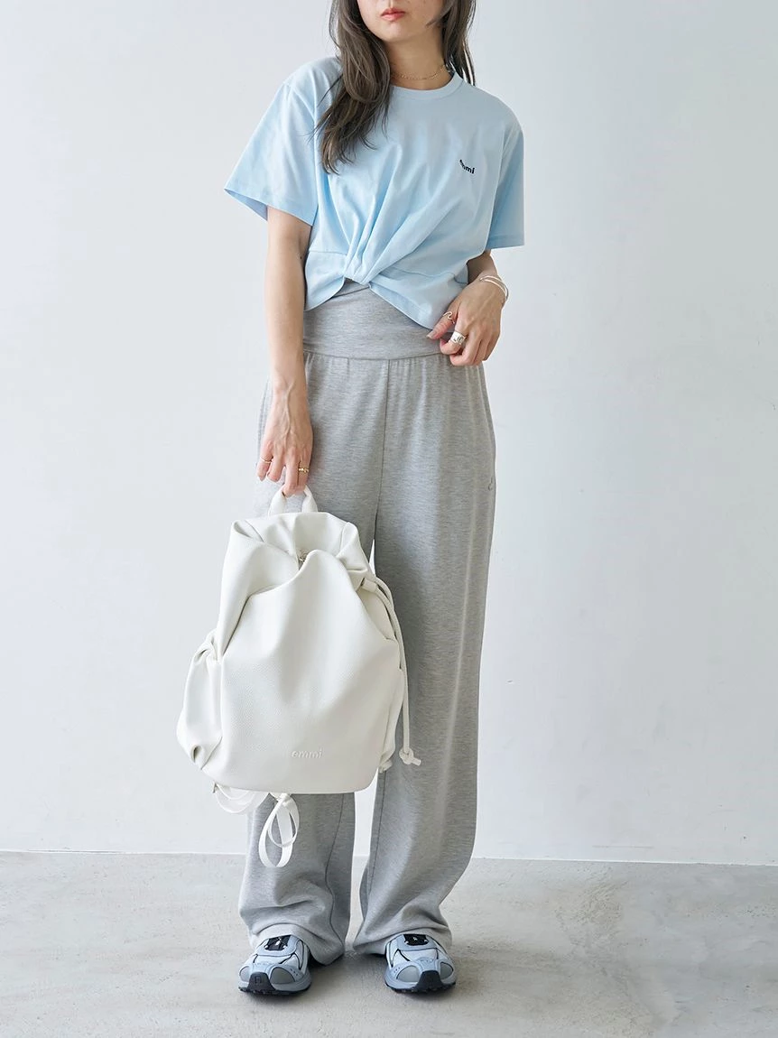 emmi標誌下襬打褶T-Shirt 13WCT264104