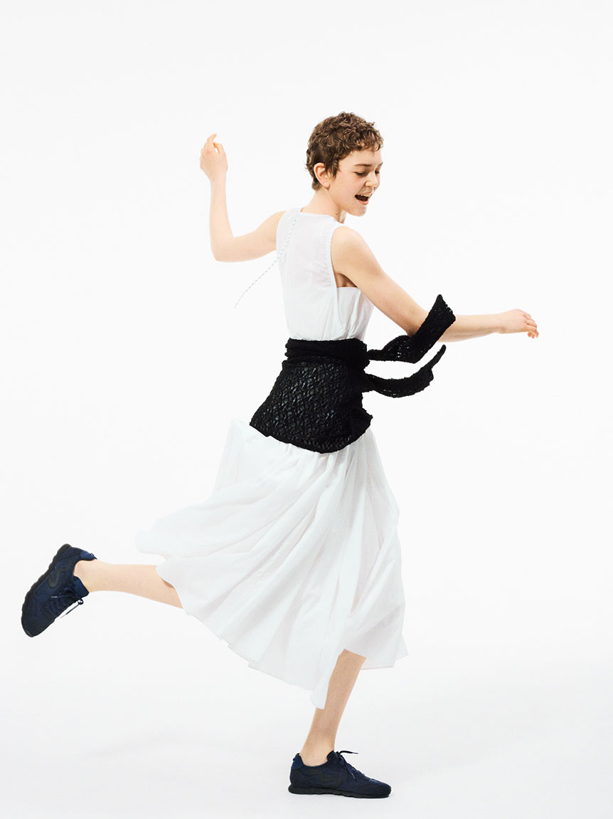 抓皺輪廓尼龍連身裙 13WFO261052