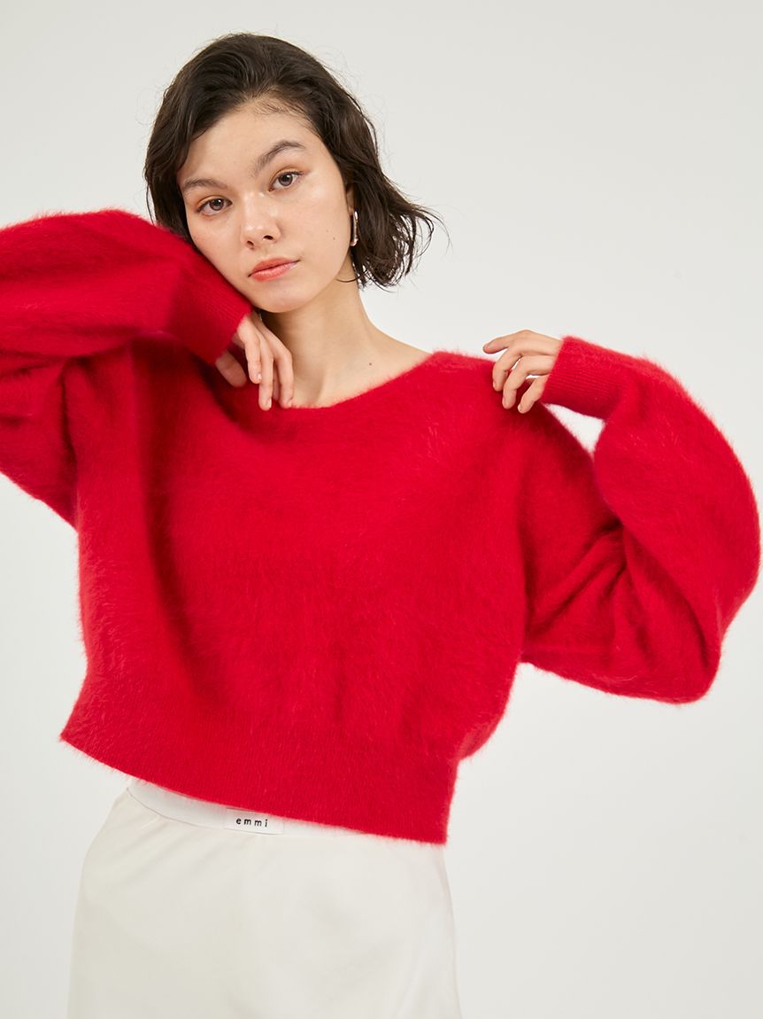 狐狸毛克什米爾羊絨2WAY針織上衣 13WNT255005