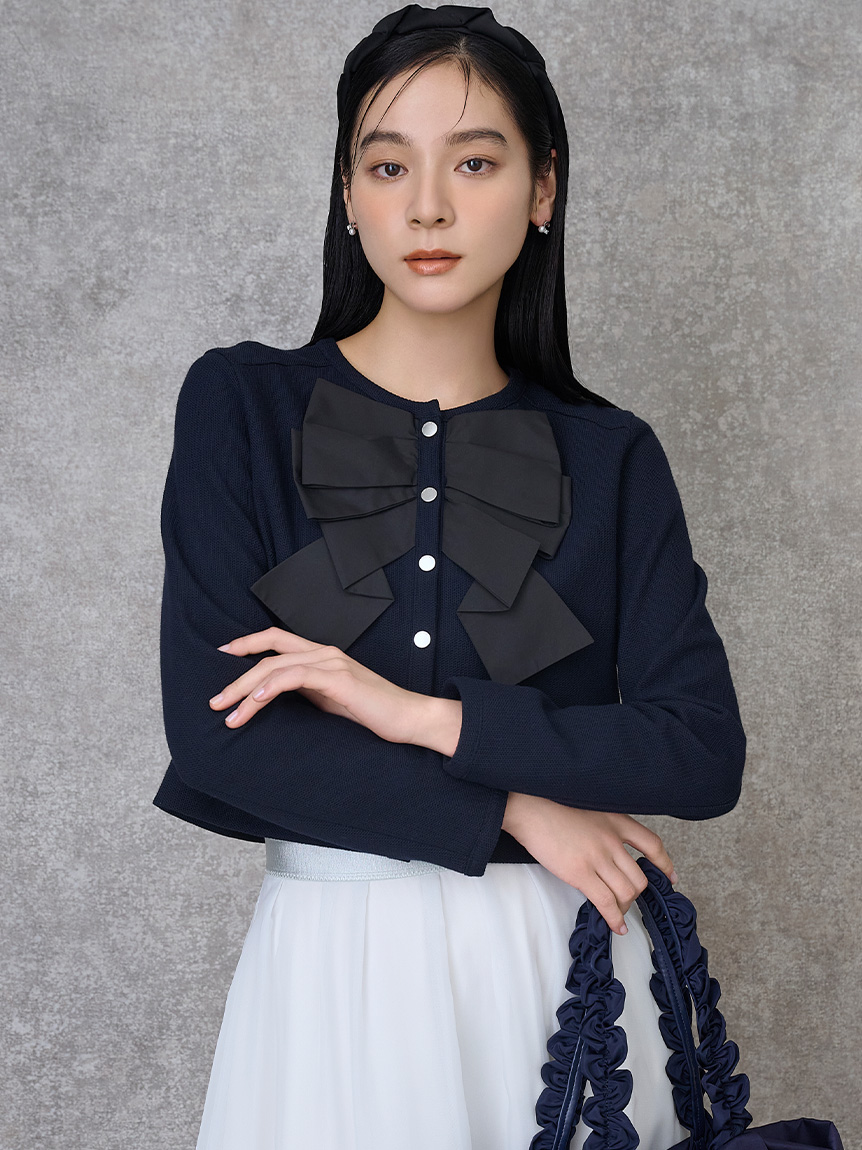 【可機洗】蝴蝶結設計外套 CWCJ261070