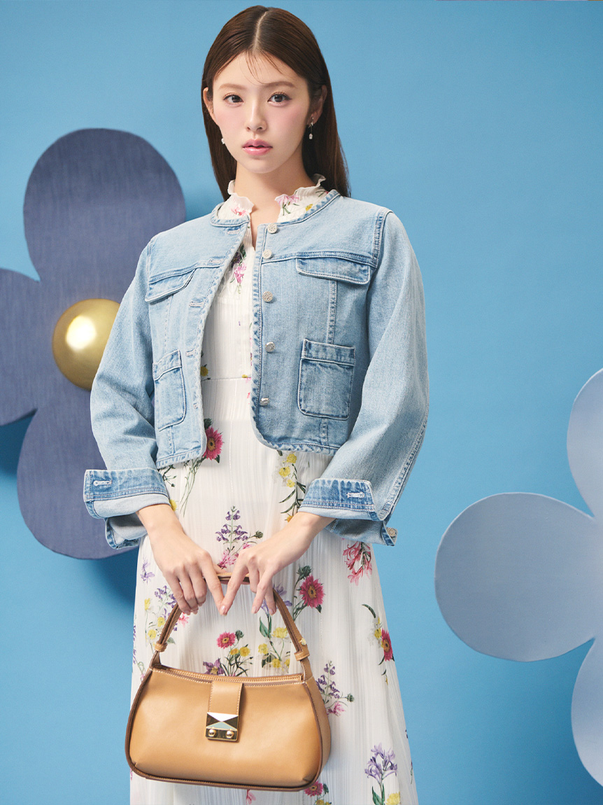 無領設計牛仔外套 CWFJ261068