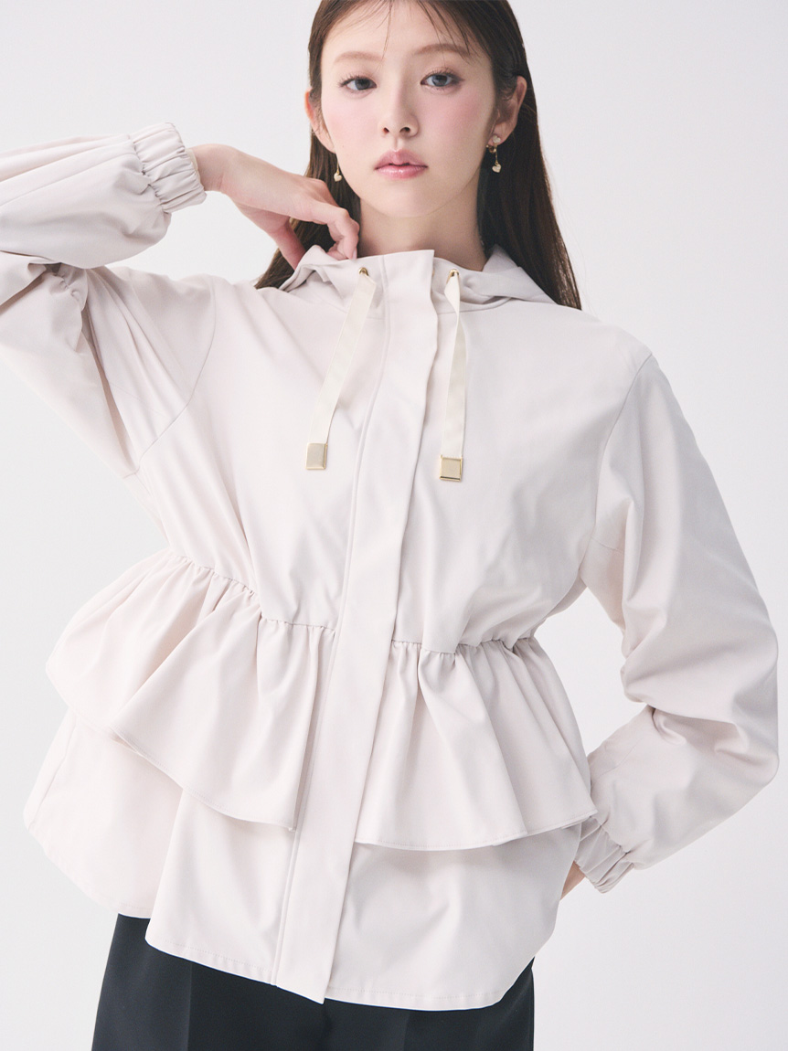 【UV防護】多層次荷葉飾邊防潑水布勞森外套 CWFJ261071