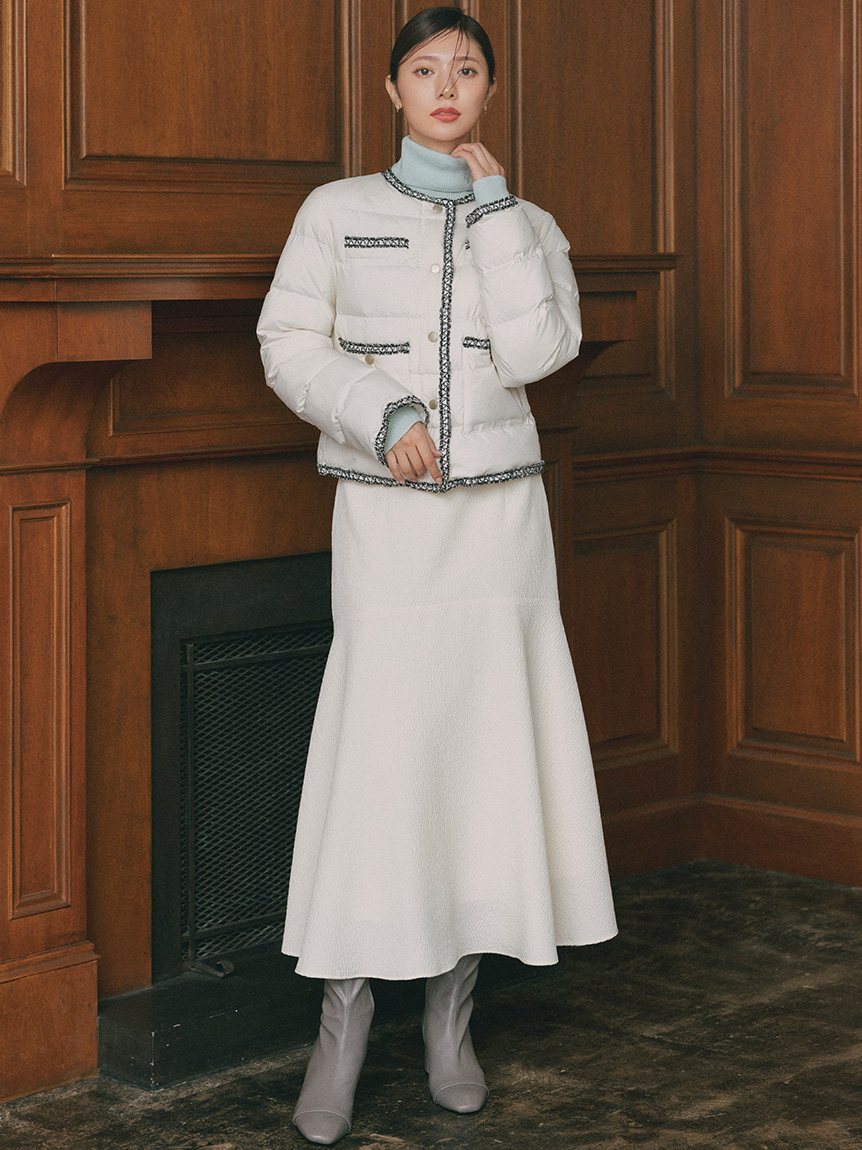 【可機洗】立體提花魚尾長裙 CWFS255061