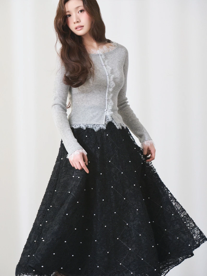 蕾絲刺繡長裙 CWFS264078