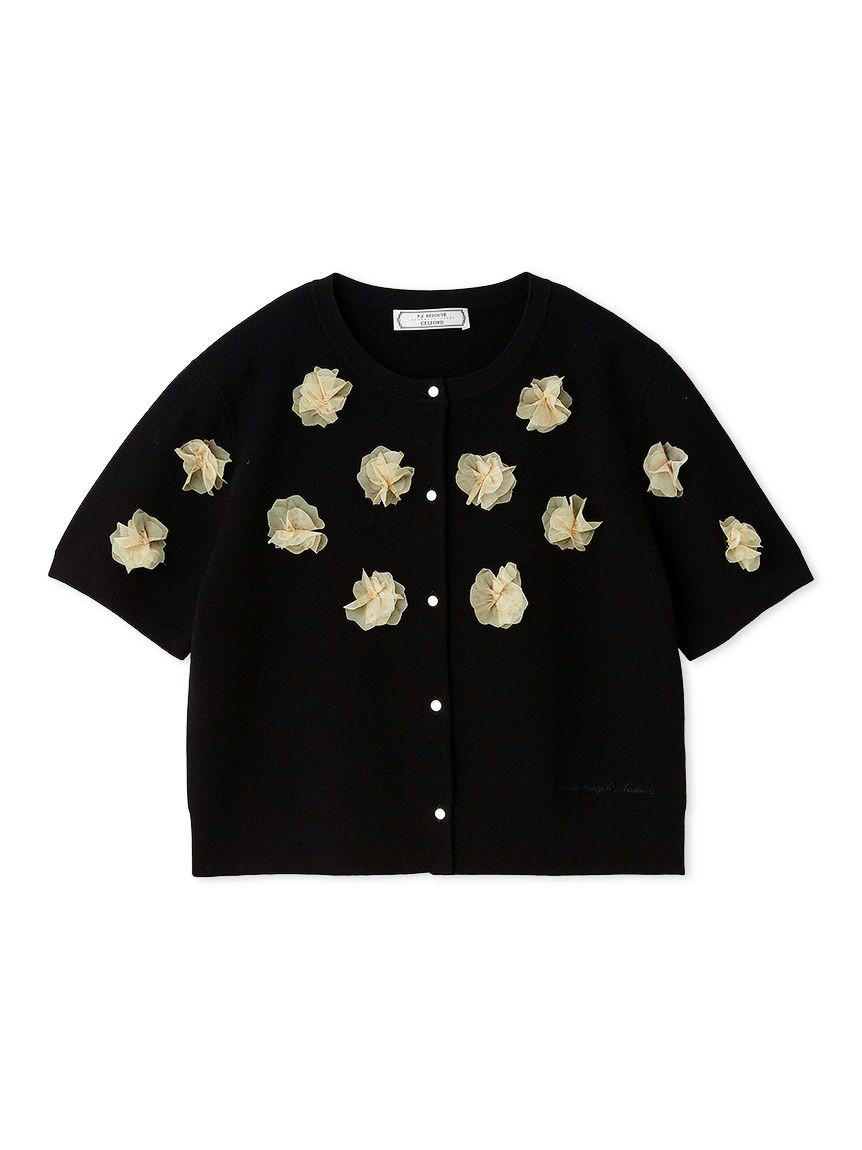 【CELFORD×P.J. REDOUTE聯名】立體花卉針織外套 CWND254064-BLK
