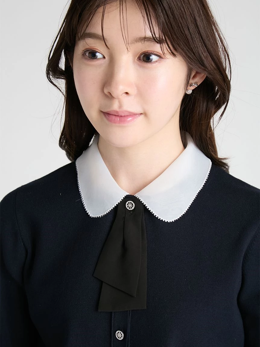 可拆式羅紋針織開襟外套 CWND264017