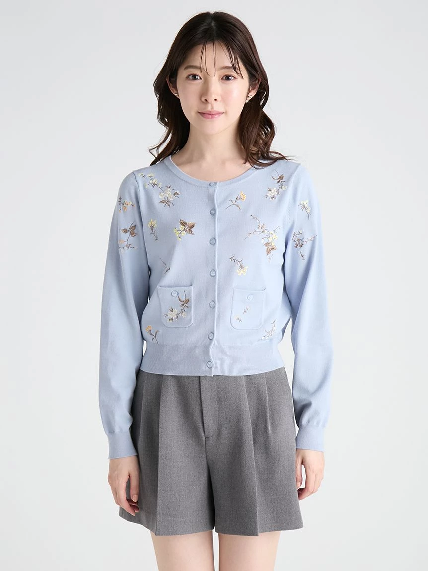 花卉刺繡針織開襟外套 CWND264121