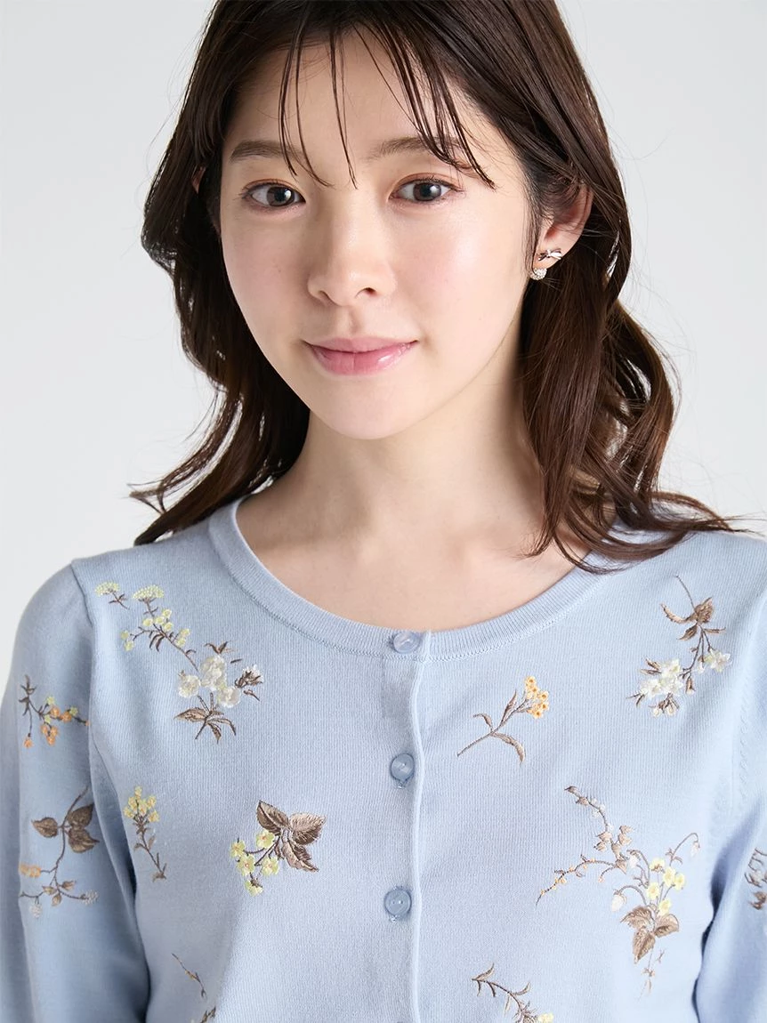 花卉刺繡針織開襟外套 CWND264121