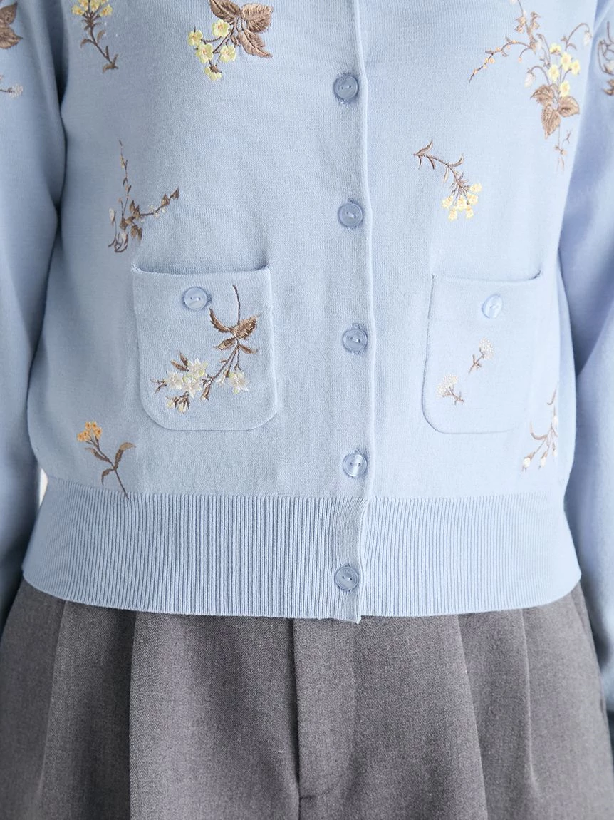 花卉刺繡針織開襟外套 CWND264121