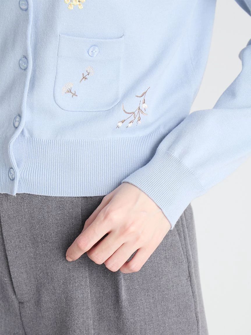 花卉刺繡針織開襟外套 CWND264121