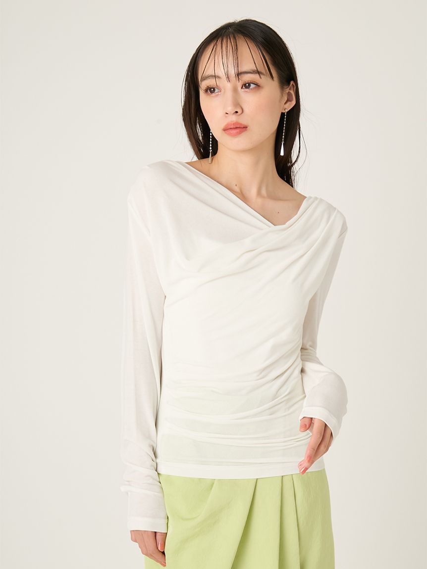 2WAY領口打摺垂墜上衣 FWCT261115