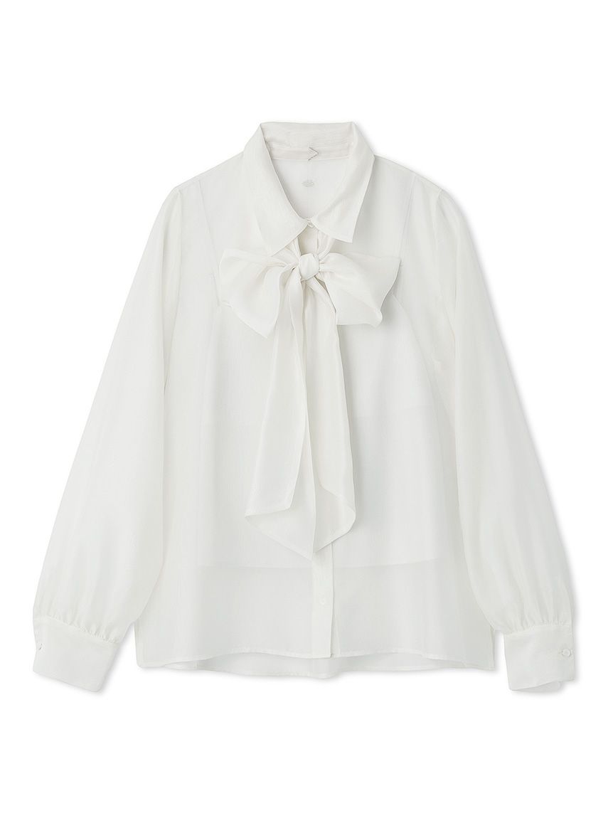 附領結透膚襯衫/可機洗 FWFB254176