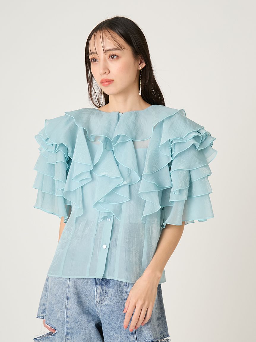 2WAY花朵袖荷葉邊上衣 FWFB261096