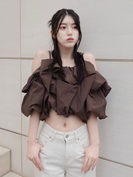 澎袖露肩上衣 FWFB262035