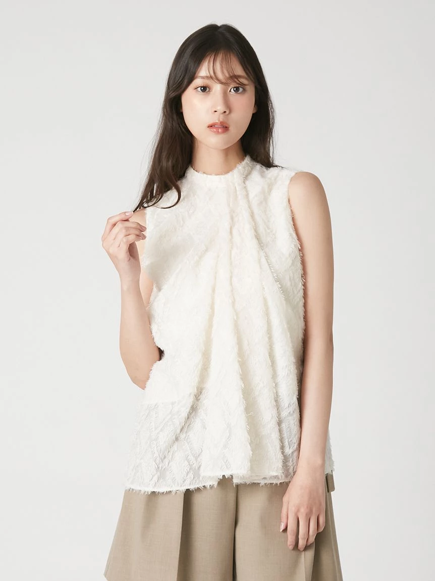 【可水洗】打褶垂墜上衣 FWFB264158