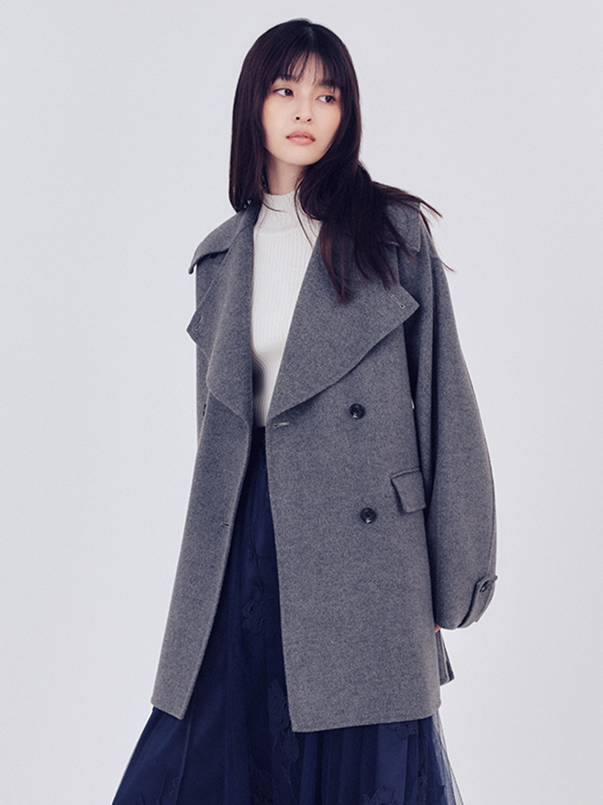 雙面羊毛A字中長大衣 FWFC255003