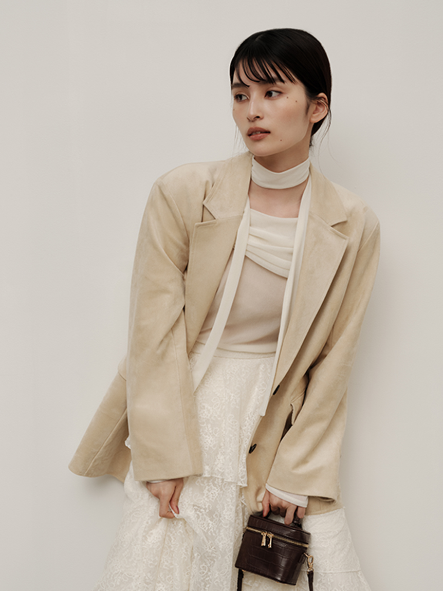 仿皮革西裝外套 FWFJ254287