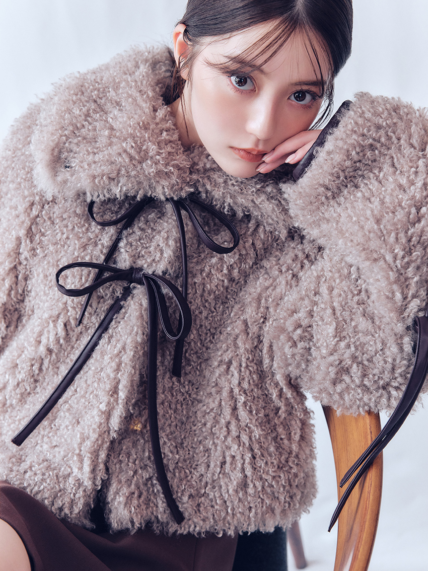 蝴蝶結設計毛絨外套 FWFJ255051