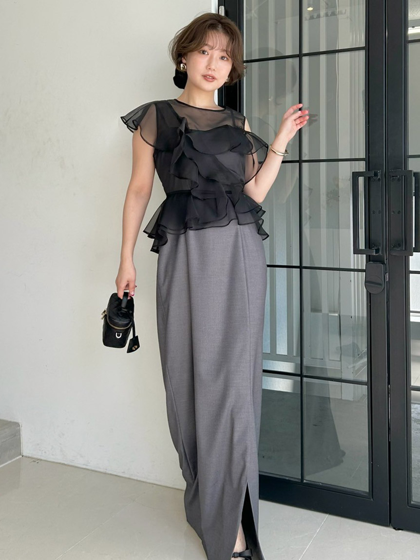 荷葉邊上衣套裝連身裙 FWFO254505