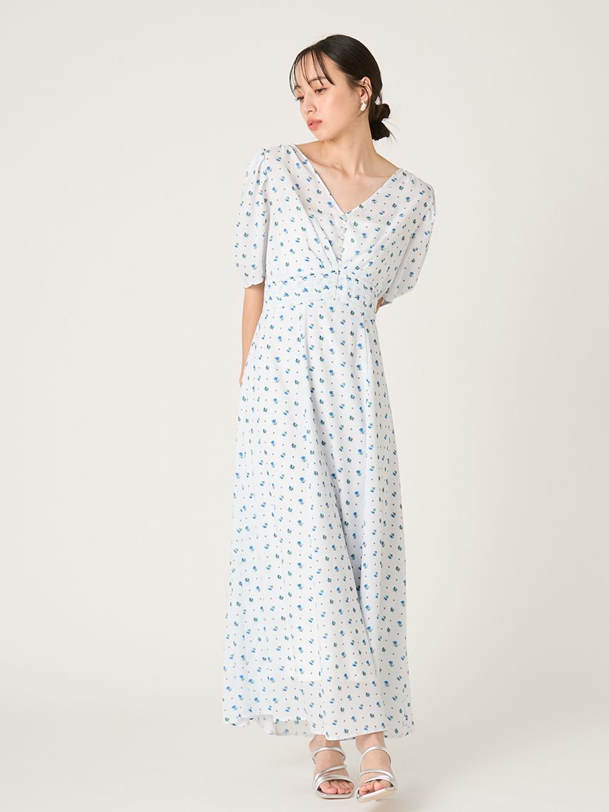 【FRAY I.D MADE WITH LIBERTY FABRIC】澎袖連身裙 FWFO261812