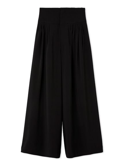 高腰打褶長褲 FWFP251071-BLK