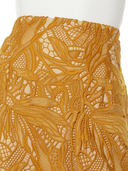 高雅花纹蕾丝窄裙