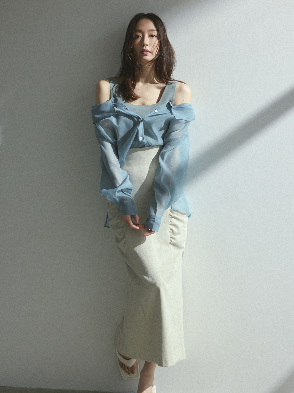 高腰褶皺長裙 FWFS232015